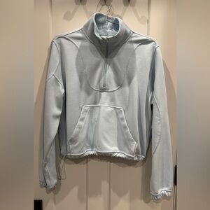 Lululemon Brushed SoftSTREME 1/2 Zip Pullover Ribbed Powder Blue SIZE 8 EUC